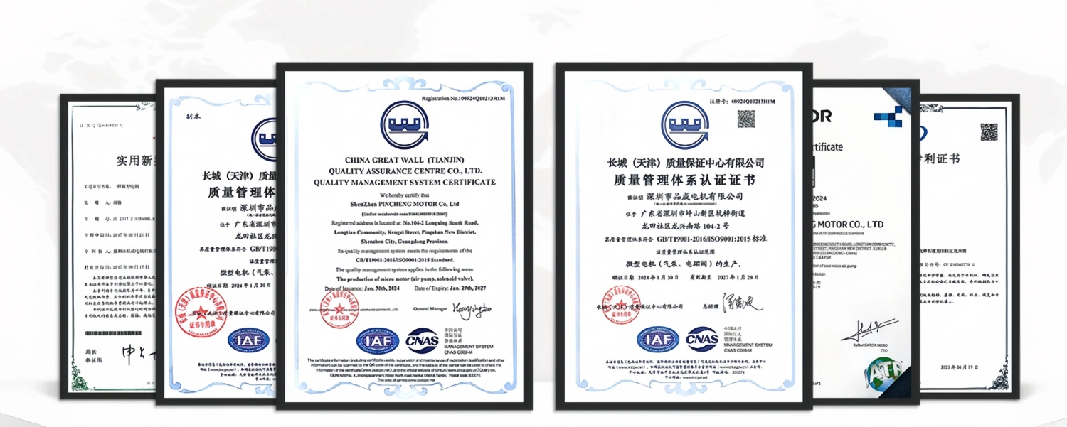 Pinmotor ISO 9001 RoHS REACH certification plaques Pinmotor ISO 9001 RoHS REACH certification plaques